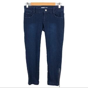 Alice + Olivia Skinny Zip Ankle Dark Wash Jeans  0